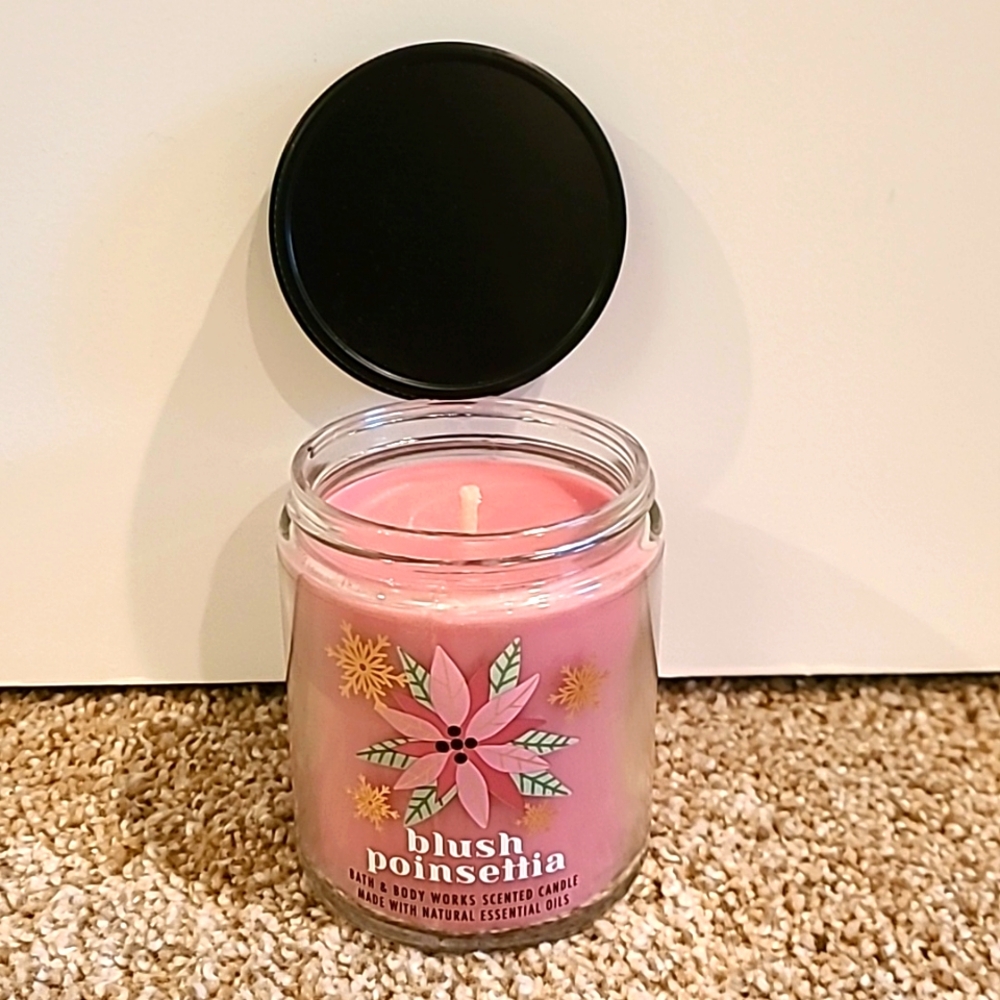 Bath & Body Works Single Wick Mason Jar Candle BLUSH POINSETTIA